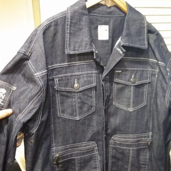 BLACK MEN'S VINTAGE DENIM JACKET - Picture 1 of 3